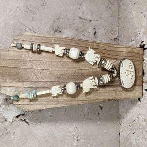 Vintage Carved Bone Necklace